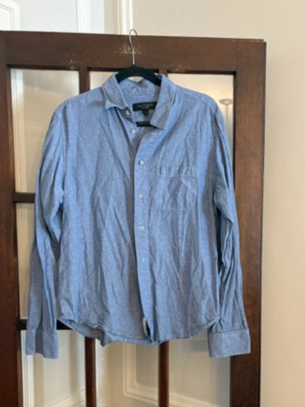Rag and Bone Chambray Button Down Shirt, Size Medium